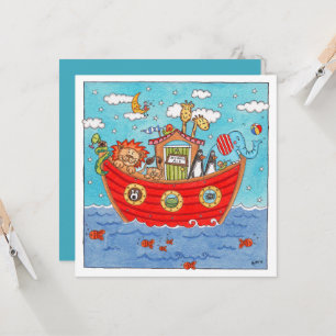 Personalized Noah's Ark Birthday Invitation