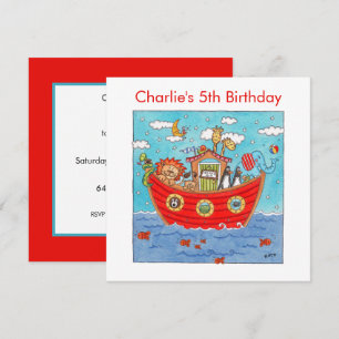 Personalized Noah's Ark Birthday Invitation