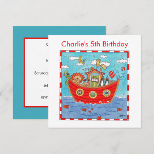 Personalized Noah's Ark Birthday Invitation