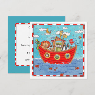 Personalized Noah's Ark Birthday Invitation