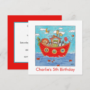 Personalized Noah's Ark Birthday Invitation