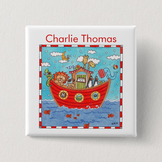 Personalized Noah's Ark  Button (Front)