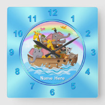 Personalized, Noah's Ark Clock, for Kids