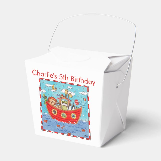 Personalized Noah's Ark  Favor Boxes (Front Side)