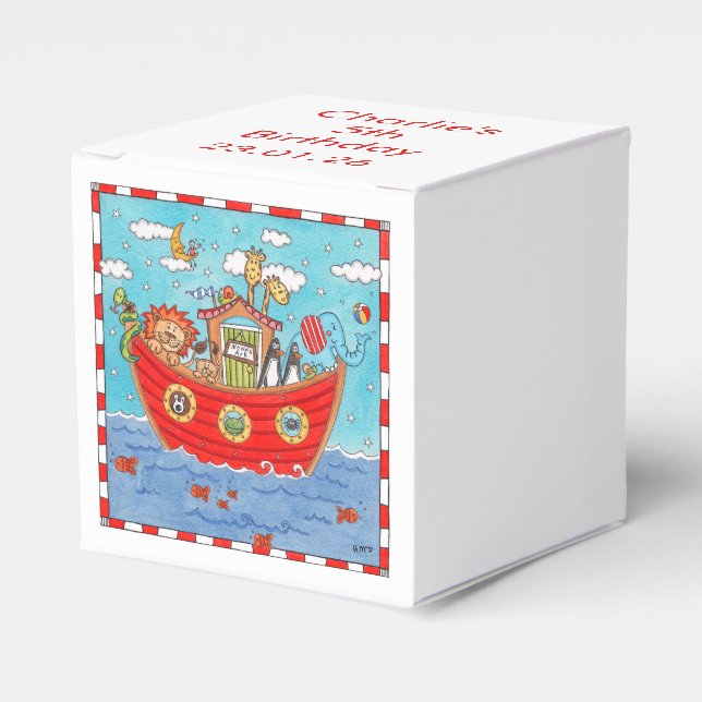 Personalized Noah's Ark  Favor Boxes (Front Side)