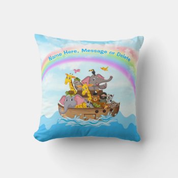Personalized  Noah's Ark Nursery Decor  And Kids   Throw Pillow by LittleLindaPinda at Zazzle