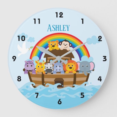 Personalized Noahs Ark Nursery Wall Clock
