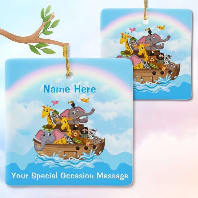 Personalized, Noah's Ark Ornament for Any Occasion (Noah's Ark Christmas Tree Ornament, for your Noah's Ark Christmas Tree. Noah's Ark Ornament, Custom.)