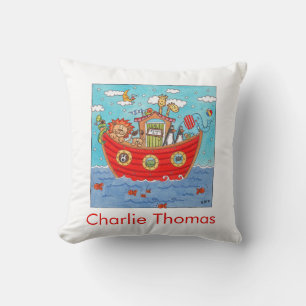 Personalized Noah's Ark  Throw Pillow