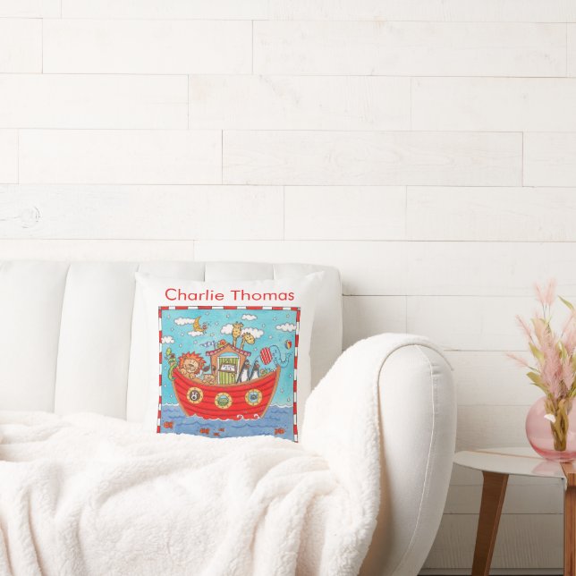 Personalized Noah's Ark  Throw Pillow (Couch)