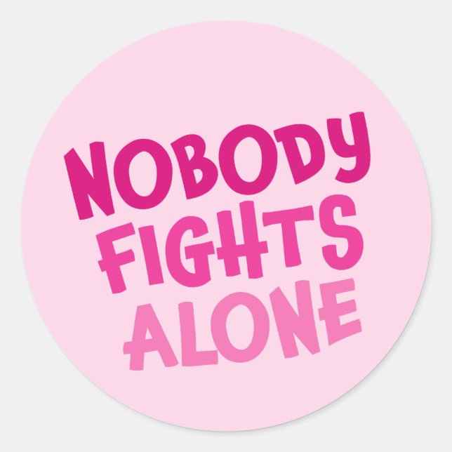 Personalized Nobody Fights Alone Classic Round Sticker (Front)
