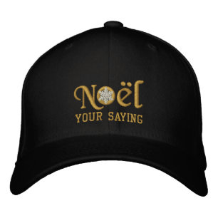 Personalized Noel Snowflake Golden Embroidered Baseball Hat