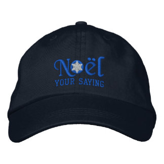 Personalized Noel Snowflake in Blue Embroidered Baseball Cap