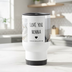 Personalized Nonna Gift   Custom Photo Collage Travel Mug
