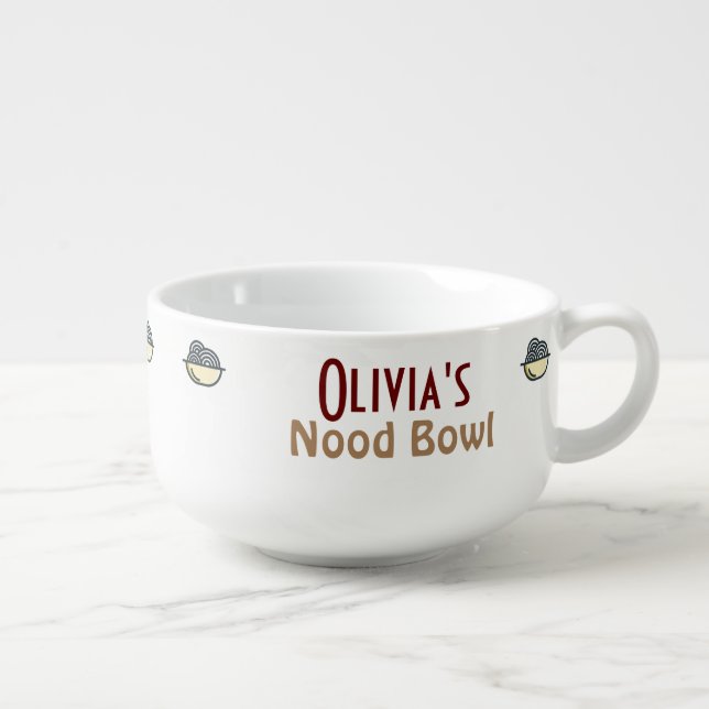 Personalized Nood Bowl Soup Noodle Mug (Left)