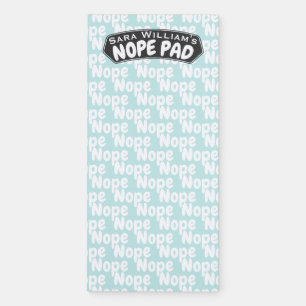 Personalized NOPE Pad Add Your Name Aqua Blue