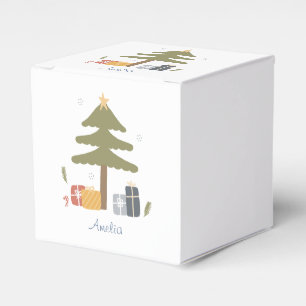 Personalized Nordic Christmas Tree Gift Favor Boxes