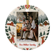 Personalized Nordic Deer Family Photo 