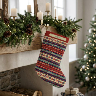 Personalized Nordic Fair Isle Christmas Stocking