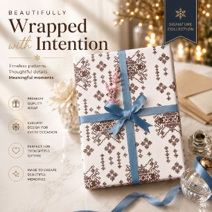 Personalized Nordic Pattern Wrapping Paper