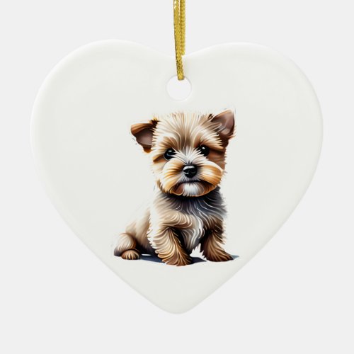 Personalized Norfolk Terrier Puppy Ceramic Ornament