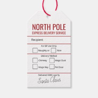 Personalized North Pole Express Delivery Christmas Gift Tags