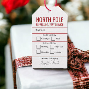 Personalized North Pole Express Delivery Christmas Gift Tags