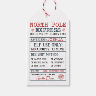 Personalized North Pole Express Delivery Gift Tags