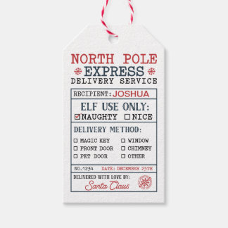 Personalized North Pole Express Delivery   Gift Tags