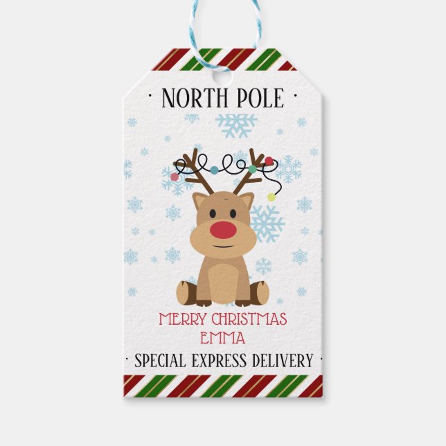 Personalized North Pole Gift Tags (Front)