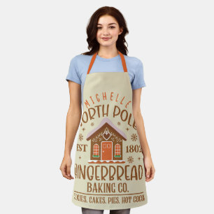 Personalized North Pole Gingerbread Baking Co. Apron