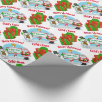 Merry Christmas from North Pole Custom Santa Wrapping Paper