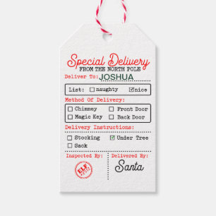 Personalized North Pole Special Delivery Gift Tags