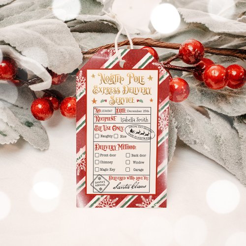 Personalized North Pole Special Delivery Santa Gift Tags