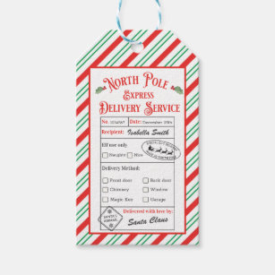 Personalized North Pole Special Delivery Santa Gift Tags | Zazzle