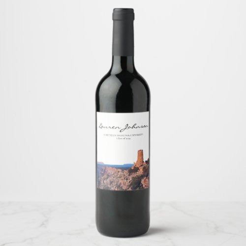 Personalized Northern Arizona Graduation Wine Label