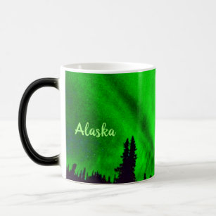 Personalized northern lights over Alaska morphing Magic Mug