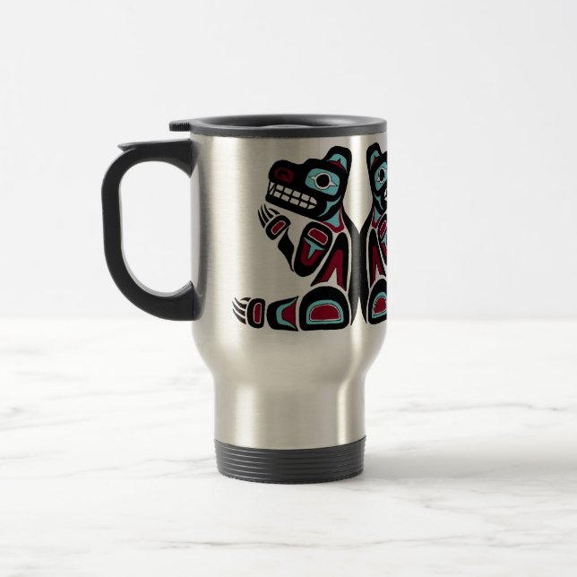 Personalized Northwest Coast Bear Travel Mug (Left)
