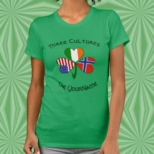 Personalized Norway Ireland USA Shamrock Women's T-Shirt