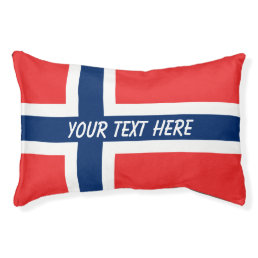 Personalized Norwegian flag dog bed for your pets