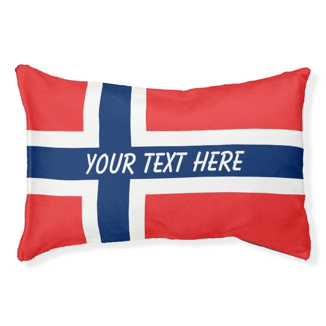 Personalized Norwegian flag dog bed for your pets (Front)
