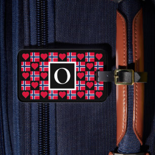 Personalized Norwegian Flag Norway Custom Letter Luggage Tag