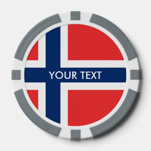 Personalized Norwegian flag poker chips