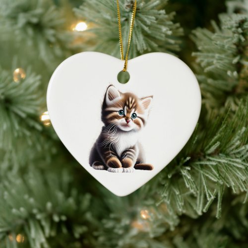 Personalized Norwegian Forest Kitten Ceramic Ornament