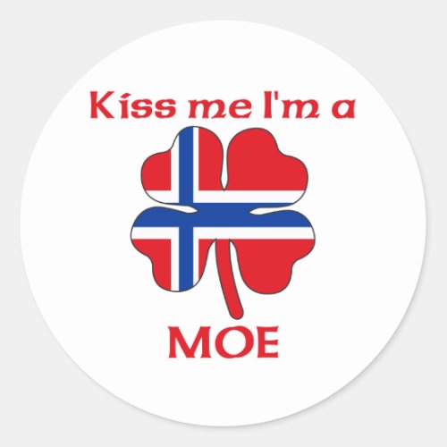 Personalized Norwegian Kiss Me Im Moe Classic Round Sticker