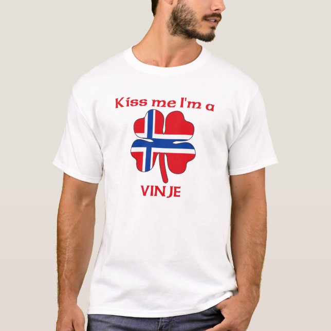 Personalized Norwegian Kiss Me I'm Vinje T-Shirt (Front)