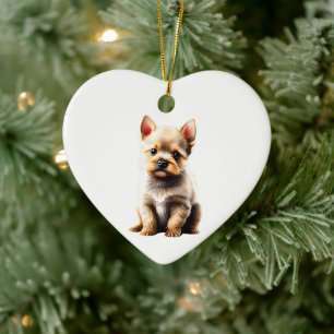 Personalized Norwich Terrier Puppy Ceramic Ornament