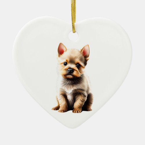 Personalized Norwich Terrier Puppy Ceramic Ornament