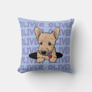 Personalized Norwich Terrier Tote Throw Pillow