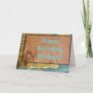 Personalized Nostalgic Cycling Themed Photo Card